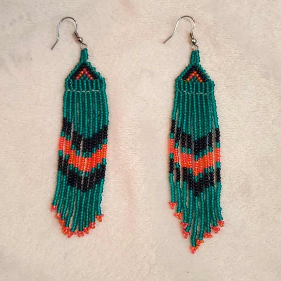 Hand Beaded Westcoast first nation's earings bc Canada - Picture 1 of 3